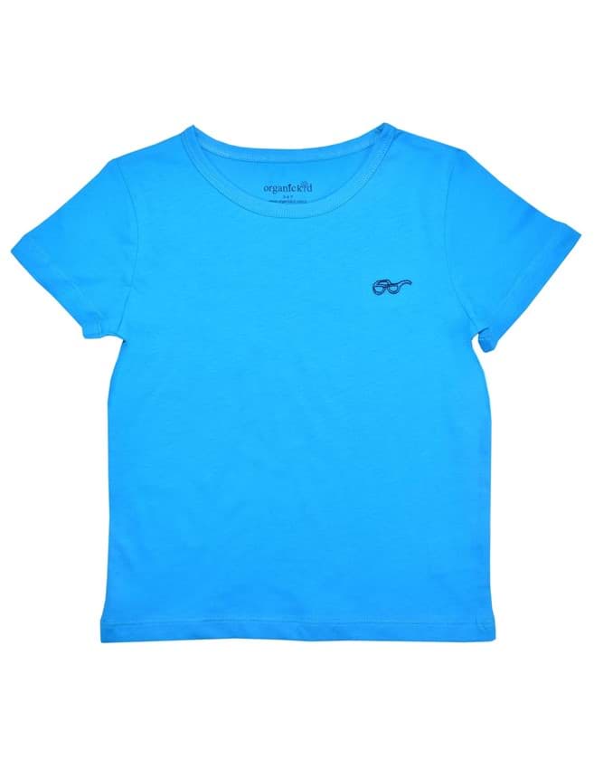 Basic Çocuk Turkuaz Mavi Kısa Kol T-shirt resmi